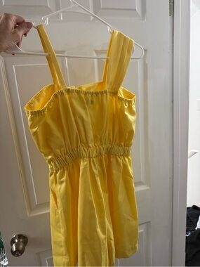 Sunny Yellow Satin Mini Dress